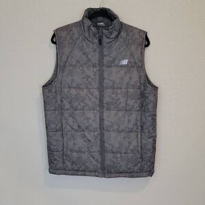 New Balance Mens Quilted Gray Puffer Vest Size M